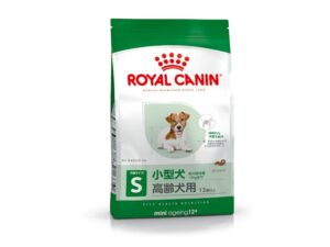 royal-canin-mini-aging12 | DOG-NAVI Royal Canin small-breed senior dog food bag (12+), green-and-white packaging with a small dog image.