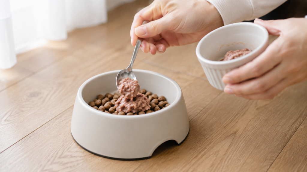 フードにトッピングして食欲を促す工夫