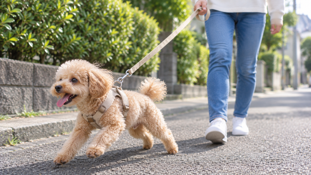 リードを引っ張る犬
